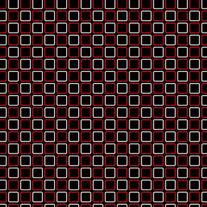 60s mod squares red and white on black