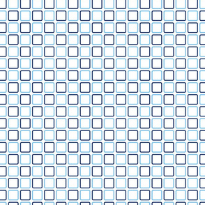 60s mod squares navy and light blue on white