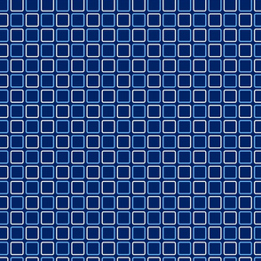 60s mod squares white and light blue on navy