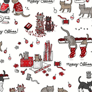 meowy catmas in reds and greys (large)