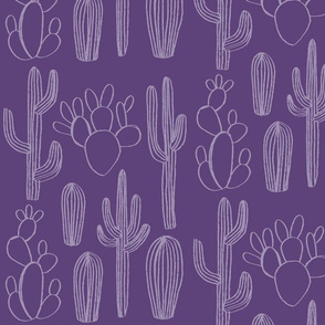 AZ Cacti - Outline on Dark Amethyst