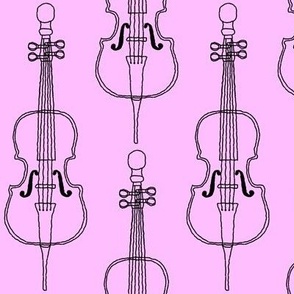 Large Black Cello Pink Background