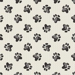  Hand drawn cute pink puppy dog paw with claw seamless pattern. 