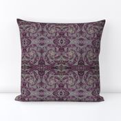 purple silver damask