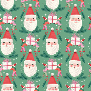 Christmas Santa and Elves Present Prep  - Green