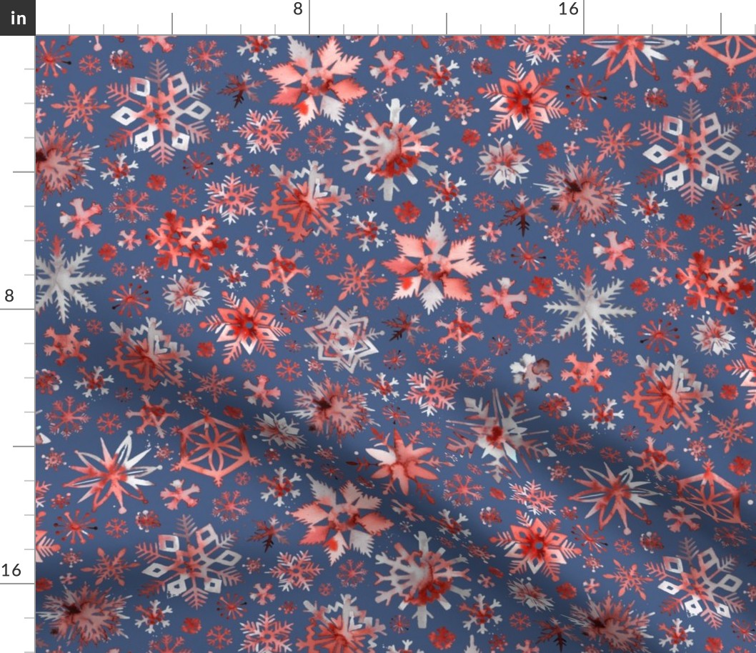 Snowflakes christmas stars Red blue