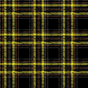 safety plaid black with yellow accents worn