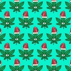 Cannabis Santa Hat Mint Teal