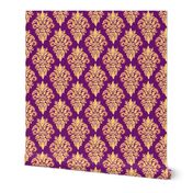 Purple and Gold Damask