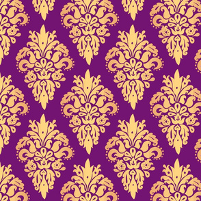 Purple and Gold Damask