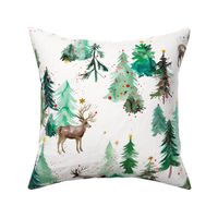 Rudolph deers and christmas trees GrandmillennialHolidayBedding