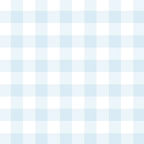 Light Blue Buffalo Check - 1 inch Gingham Plaid