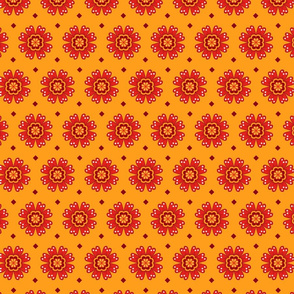 Pysanky Flowers on Light Orange