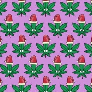 Cannabis Santa Hat  Purple