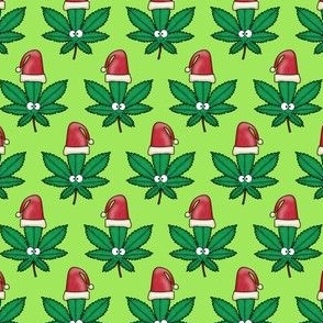 Cannabis Santa Hat Green