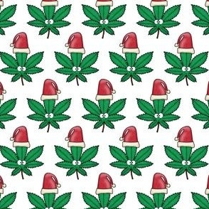 Cannabis Santa Hat White