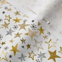 Yellow Stars Winter Stars Christmas Gold 