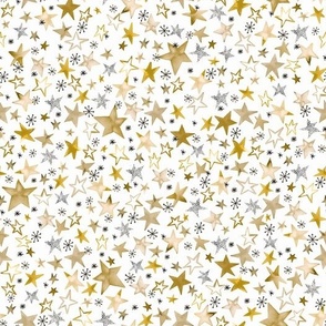 Yellow Stars Winter Stars Christmas Gold 