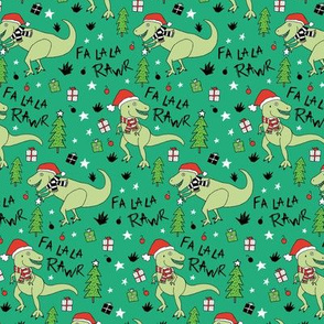 Fa La La Rawr Christmas T-Rex, Light Green