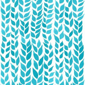 Watercolor Leaves - Light Blue