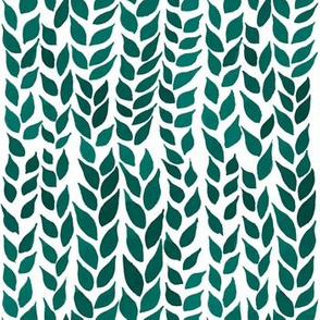 Watercolor Leaves - Teal