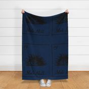 Vintage Printable Molehill - Navy and Black