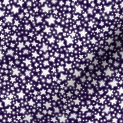 Glow in the dark stars - glowing white on dark purple