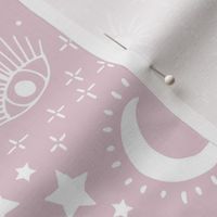 Mystic Universe party sun moon phase and stars sweet dreams blush pink mauve white LARGE