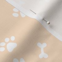 Little paws and bones minimalist boho pet paws foot print lovers dogs and cats butter yellow white