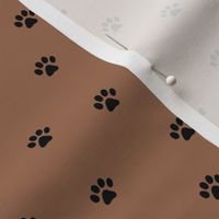 The minimalist paws animal foot print boho scandinavian style rust chocolate brown black