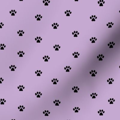 The minimalist paws animal foot print boho scandinavian style bright lilac purple black