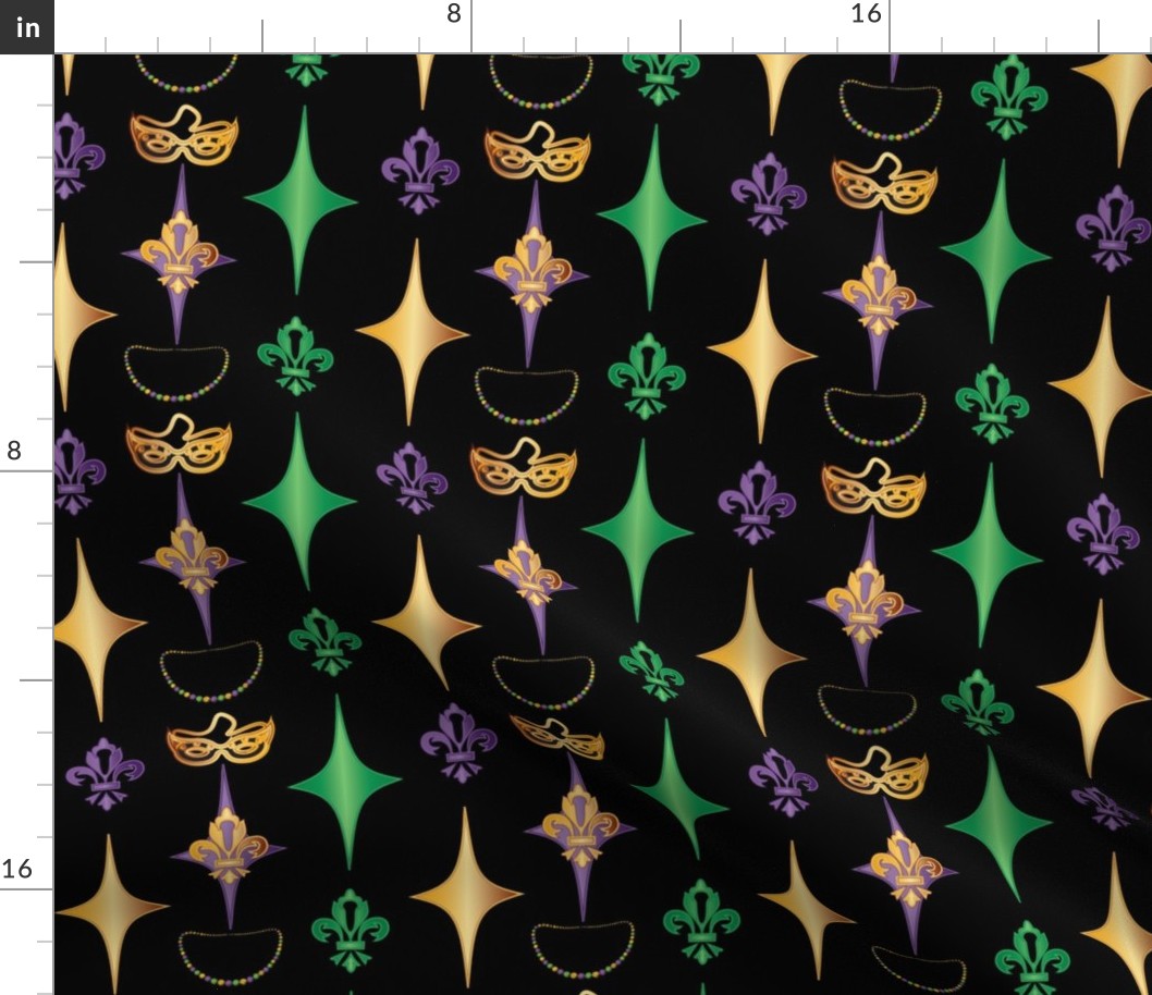 mardi gras fabric pattern