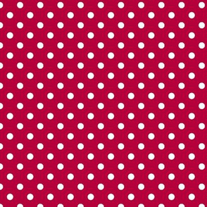 pois blanc fond rouge