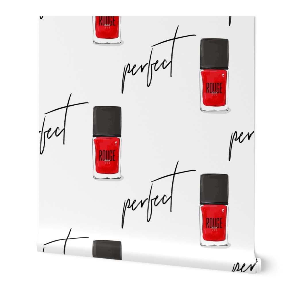 Nail polish red pattern 