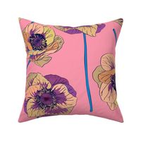 Poppies with legs - pink - large