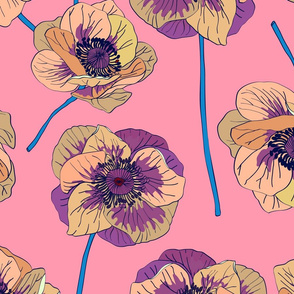 Poppies with legs - pink - large
