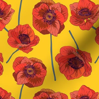 Poppies with legs - yellow - small