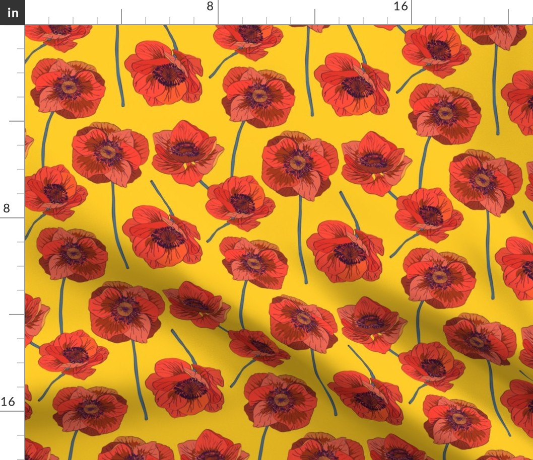 Poppies with legs - yellow - small