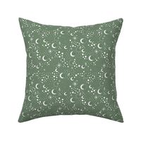 Mystic Universe party sun moon phase and stars sweet dreams night green white