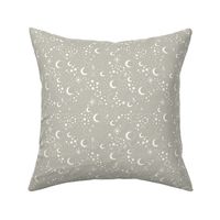 Mystic Universe party sun moon phase and stars sweet dreams night pastel green mist gray