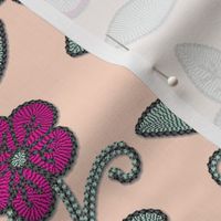 Imitation Crewel Embroidery fabric - Full