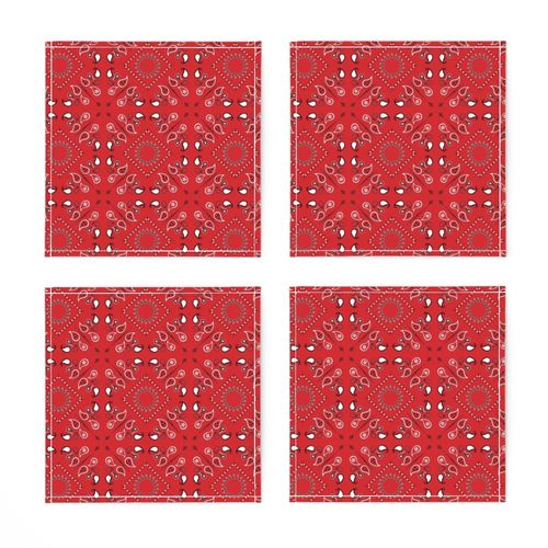 Bold Red Black n White Bandana Pattern