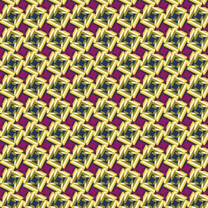 abstract houndstooth fragments – mustard/red – small scale