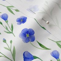 bright blue flax flowers pattern