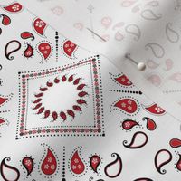White Red Black Bandana Pattern Print