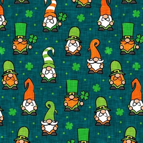 St Patrick's Day Gnomes - Leprechaun Gnomes - clover - dark teal - LAD20