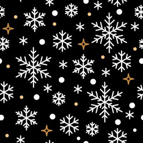 Black Golden Snowflakes