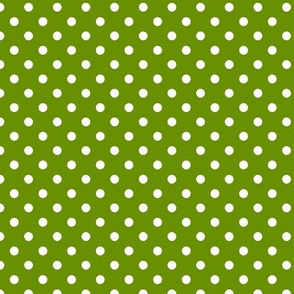 pois blanc fond vert anis