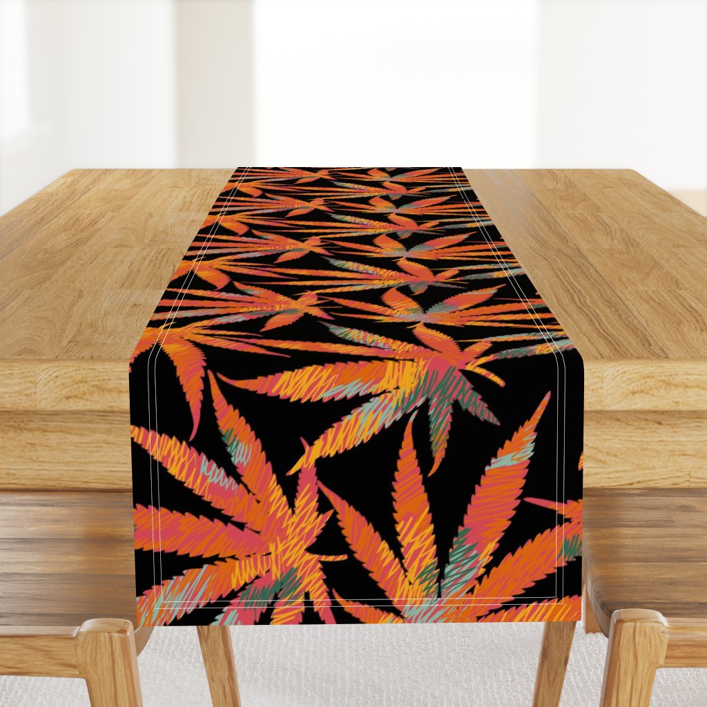 Cannabis leaves graffiti style