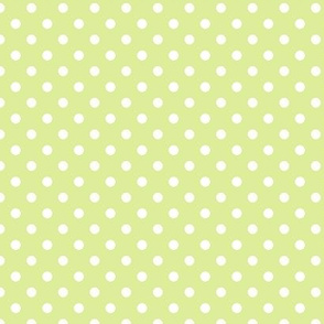 pois blanc fond vert pale